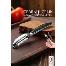 Modacar Amerikan Tip Soyacak Seti- Sebze Soyacağı Profesyonel Paslanmaz Çelik 2 Li Set 722014