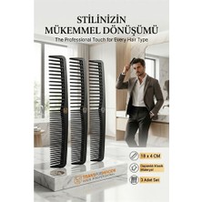 Modacar 3'lü Profesyonel Stil Tarağı - Ikonik Siyah Zarafet 723059