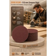 Modacar 12 Adet 2000 Kum Yuvarlak Cırtlı Zımpara Diski 115 mm Deliksiz Zımpara Kağıdı 723227