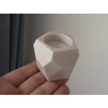 Morlalem Elmas Kesim Tealight Prizma Mumluk Silikon Kalıp K-1118, Polyester Taş Tozu Alçı Mum Kalıbı