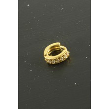 Bijuteri Net Zirkon Taşlı Çelik Kulak Burun Piercing 1 Adet