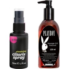Bezos Ero Clitoris Mucizevi Kadınlara Özel Sprey 50 Ml+Playboy Mucizevi Massage Oil Masaj Yağı 120 ml