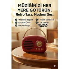 Nostaljik Retro Bluetooth Hoparlör - Fm Radyo, USB ve Bluetooth Kablosuz Hoparlör