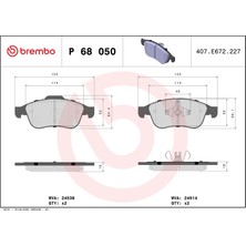 Fren Balatası - (Dacia Duster, Sandero, Dokker, Lodgy) - (BREMBO-P68050)