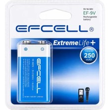 Efcell EF-9V 250MAH 9 Volt Ni-Mh Şarj Edilebilir Pil