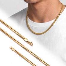 Beycen Aksesuar Ezme Balık Sırtı Erkek Çelik Kolye Gold 5X2MM 55CM 3902ECK039