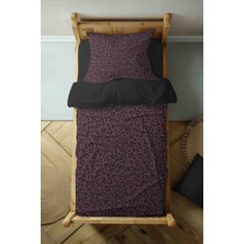 Luvis Store Dark Leopard -  Leopar Desenli Tek Kişilik Hibrit Nevresim Takımı - Çarşaflı