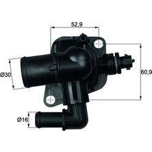 Termostat - (Fiat Grande Punto, Panda, Punto, Doblo, Fiorino, Qubo, Strada, Linea, Mito) - (MAHLE-TI15088)