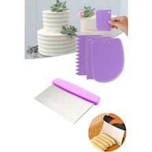 Empressco Çelik Hamur Spatula & 3'lü Pasta Dekorasyon Seti