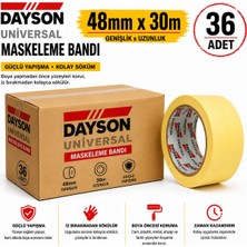 Dayson Arge Toptan Universal Sarı Maskeleme Bandı Kağıt Bant 48MMX30M 36 Adet