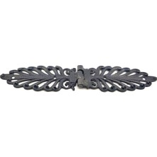 Royaleks Antika Tarz Dekoratif Pirinç Yaprak Desenli Menteşe - 55X265 Mm, Oksit