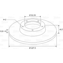 Fren Disk - (Fiat Regata, Panda, Fiorino, 124, Uno, x 1/9, 127, 128, Ritmo, 131, 125, 900, Argenta) - (VALEO-186151)