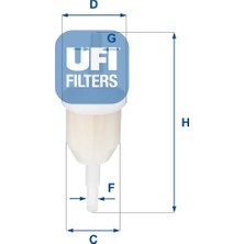 Yakıt Filtresi - (Fiat 126, Fiorino, Uno, x 1/9, Duna, 1310, 1325, Nova, Spider) - (UFI-3100900)