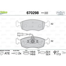Fren Balatası - (Fiat 500, Grande Punto, Punto) - (VALEO-670298)