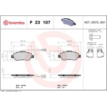 Fren Balatası - (Fiat 500, Panda) - (BREMBO-P23107)