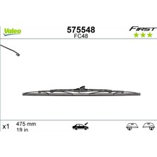 Silecek Süpürgesi - (Fiat Elba, Tipo, Bravo, Seicento, Barchetta, Fiorino, Coupe, Cinquecento, Uno, Marea, Brava, Duna, Egea, 155, 145) - (VALEO-575548)