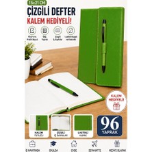 Artlantis Kaliteli Kapaklı Lastikli Not Defteri A5 15X20CM 1 Adet Lizz SF3KL Sert Kapak Ciltli 96 Yaprak Çizgili Tükenmez Kalem