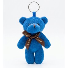 Elaris Concept Saks Mavi Love Kurdeleli Peluş Ayıcık Anahtarlık (12 Cm)