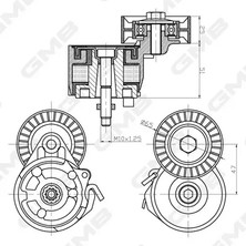V Kayış Gergi Rulmanı - (Fiat Linea, Grande Punto, Punto, Fiorino, Qubo, Idea, Mito) - (GMB-GAT32330)