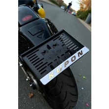 Cartex Motorsiklet Kupon Plakalık Sarı Kabartmalı Krom Yazı 1 Adet Motor Plakası