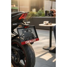 Cartex Motorsiklet Dekor Plakalık Kırmızı Kabartmalı Krom Yazı 1 Adet Motor Plakası