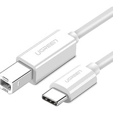 Renas Store Ugreen Type-C USB B Yazıcı Kablosu, 1.5 Metre, Beyaz