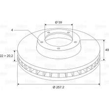 Fren Disk - (Fiat 500, Panda, Punto, Doblo, Bravo, Stilo, Fiorino, Qubo, Idea, Linea, Mito, 155, 145) - (VALEO-186590)