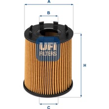 Yağ Filtresi - (Fiat Panda, 500, Grande Punto, Punto, Doblo, Tipo, Bravo, Fiorino, Qubo, Idea, 124, Strada, Linea, Palio, Egea, Giulietta, Mito) - (UFI-2504300)