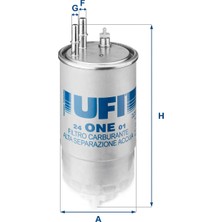 Yakıt Filtresi - (Fiat Doblo, Ducato, 500, Panda, Grande Punto, Punto, Bravo, Stilo, Croma, Fiorino, Qubo, Idea, Strada, Linea, 159, Giulietta, Mito, Spider, Brera) - (UFI-24ONE01)