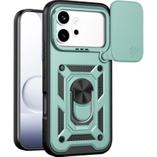 TKÇ Huawei Honor 600 Pars Lens Yüzüklü Silikon - Yeşil