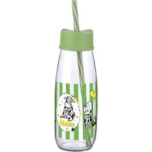 TKÇ Hayvan Figürlü Pipetli Su ve Süt Şişesi Cam 500 ml