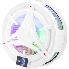 TKÇ Telefon Soğutucu Fan Manyetik Isı Göstergeli Rgb - Beyaz HDX4380