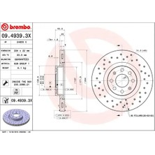 Fren Disk - (Fiat Punto, Grande Punto) - (BREMBO-0949393X)