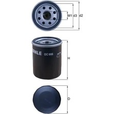 Yağ Filtresi - (Fiat Linea, 500, Panda, Grande Punto, Punto, Doblo, Tipo, Bravo, Stilo, Seicento, Fiorino, Qubo, Idea, Strada, Marea, Brava, Palio, Siena, Egea, Mito) - (MAHLE-OC986)