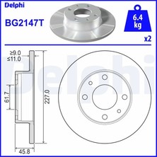 Fren Disk - (Fiat 124, Panda, Fiorino, Uno, x 1/9, 850, 127, 128, Ritmo, 131, Regata, 125, Argenta, Campagnola, 147) - (DELPHI-BG2147T)