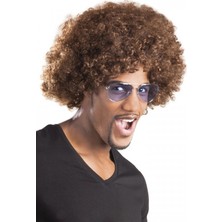 Timion Mey Ithalat® Kahve Renk Kıvırcık Afro Bonus Peruk