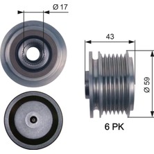 Alternatör Kasnağı - (Fiat Freemont, 500, Doblo) - (GATES-OAP7112)