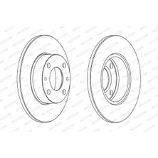 Fren Disk - (Fiat Regata, Panda, Fiorino, 124, Uno, x 1/9, 850, 127, 128, Ritmo, 131, 600, 125, 900, Argenta, Campagnola, 147) - (FERODO-DDF083)