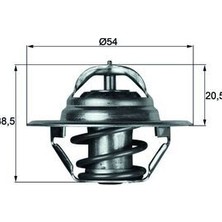 Termostat - (Fiat 238, 124, 1500/2300, 1000 Serie, Spider, Giulia) - (MAHLE-TX383D)