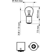 Ampül - (Fiat 127, Ducato, 500, Panda, Grande Punto, Punto, Doblo, Tipo, Sandero, Duster, Logan, Dokker, Lodgy, Jogger, Solenza, 159, Giulietta, Mito, 156, Spider, 166, Brera, Gtv) - (PHILIPS-12498CP)