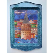 Empressco Istanbul Temalı Metal Tepsi, Küçük Boy, 25X16
