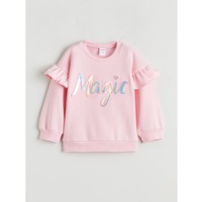 Lc Waikiki Yeni Sezon Baskılı Fırfırlı Kız Çocuk Sweatshirt