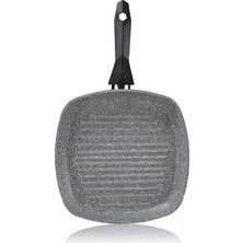 Empressco Cory Yanmaz Yapışmaz Kare Grill Tava 28 cm Gri