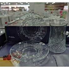 Empressco Heybeli Modell 12 Parça Çay Bardağı ve Tabağı Seti