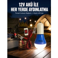 TKÇ 12V LED Ampul Timsah Kıskaçlı Taşınabilir Aydınlatma