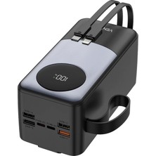Venandin PWB50A1 Powerbank | 50.000 Mah | 22.5W Hızlı Şarj | 4 Çıkış | LED Dijital Ekran | Kablolu Tasarım