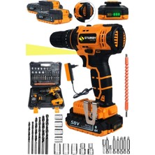 Empressco Japon Technology 58V 8AH KL87 Darbeli Metal Şanzıman Şarjlı Çift Akülü Vidalama 27PRÇ Uç Setli
