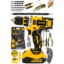 Empressco Poweblack Pro Germany Technology 58VF 5AH Çelik Mandren Çift Akülü Vidalama Şarjlı Matkap Seti
