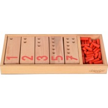 Empressco Montessori Ahşap Eğitici Oyuncak Montessori Kırmızı Sayı Çubukları Matematik Sayılar