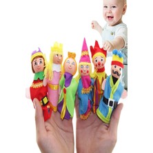 Empressco 6'lı Set Ahşap Aile Parmak Kukla Bebek Çocuk Oyunu Masal Hikaye Görsel Anlatım Zeka Gelişim Oyuncak
